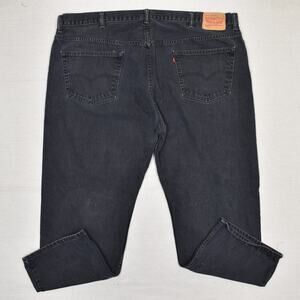 Levi's Men's Jeans Cotton Black Big Size 50x30 Zip Solid 505 Regular Straight